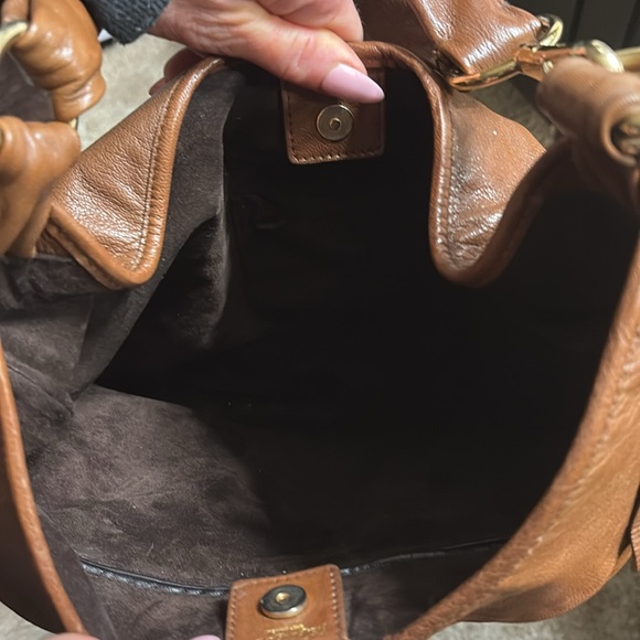 YVES SAINT LAURENT St. Tropez Hobo Ruffle Leather *AUTHENTIC* - Picture 6 of 12